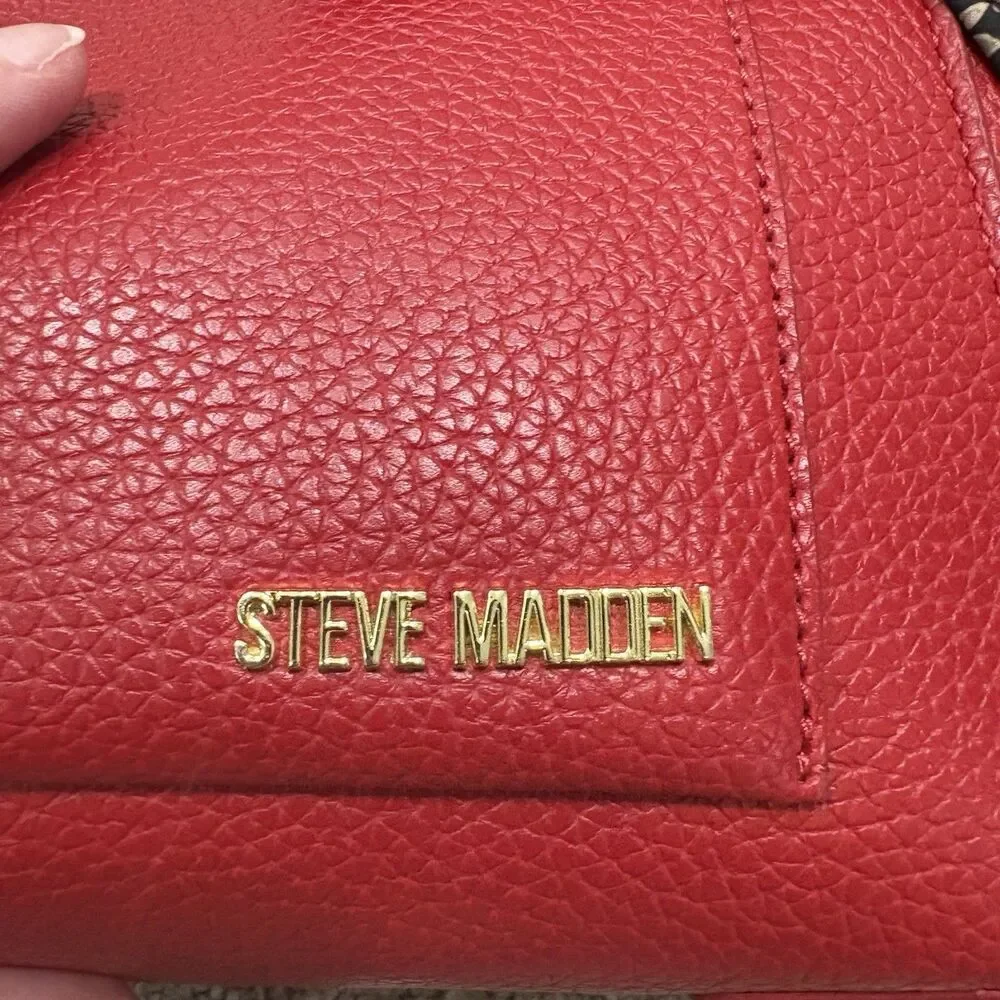 Steve Madden Red Small Crossbody Satchel Bkarta Tote With Scarf